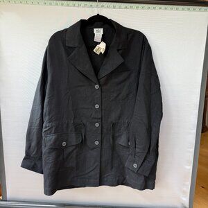 Lacoste Club Men's Black Linen Safari Shirt Jacket